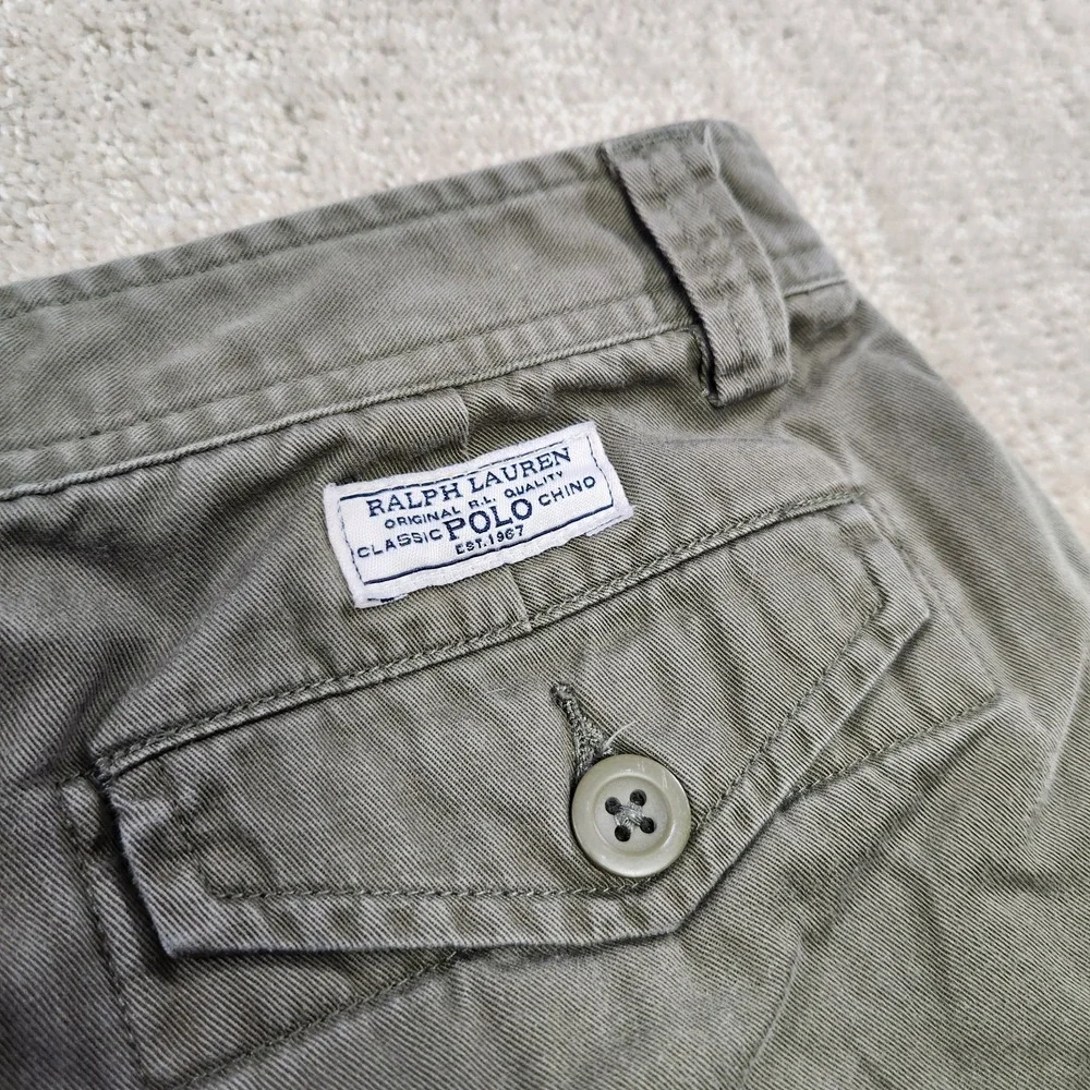 Vintage Polo Ralph Lauren Cargo Shorts‎ Youth 14 Kid Boys Y2K Baggy Olive Green